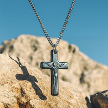 Load image into Gallery viewer, Hematite Cross Necklace
