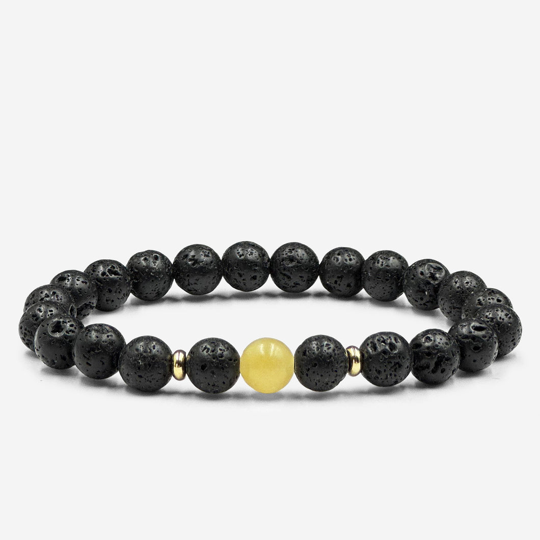 Eclipse (Yellow Calcite & Lava Rocks)