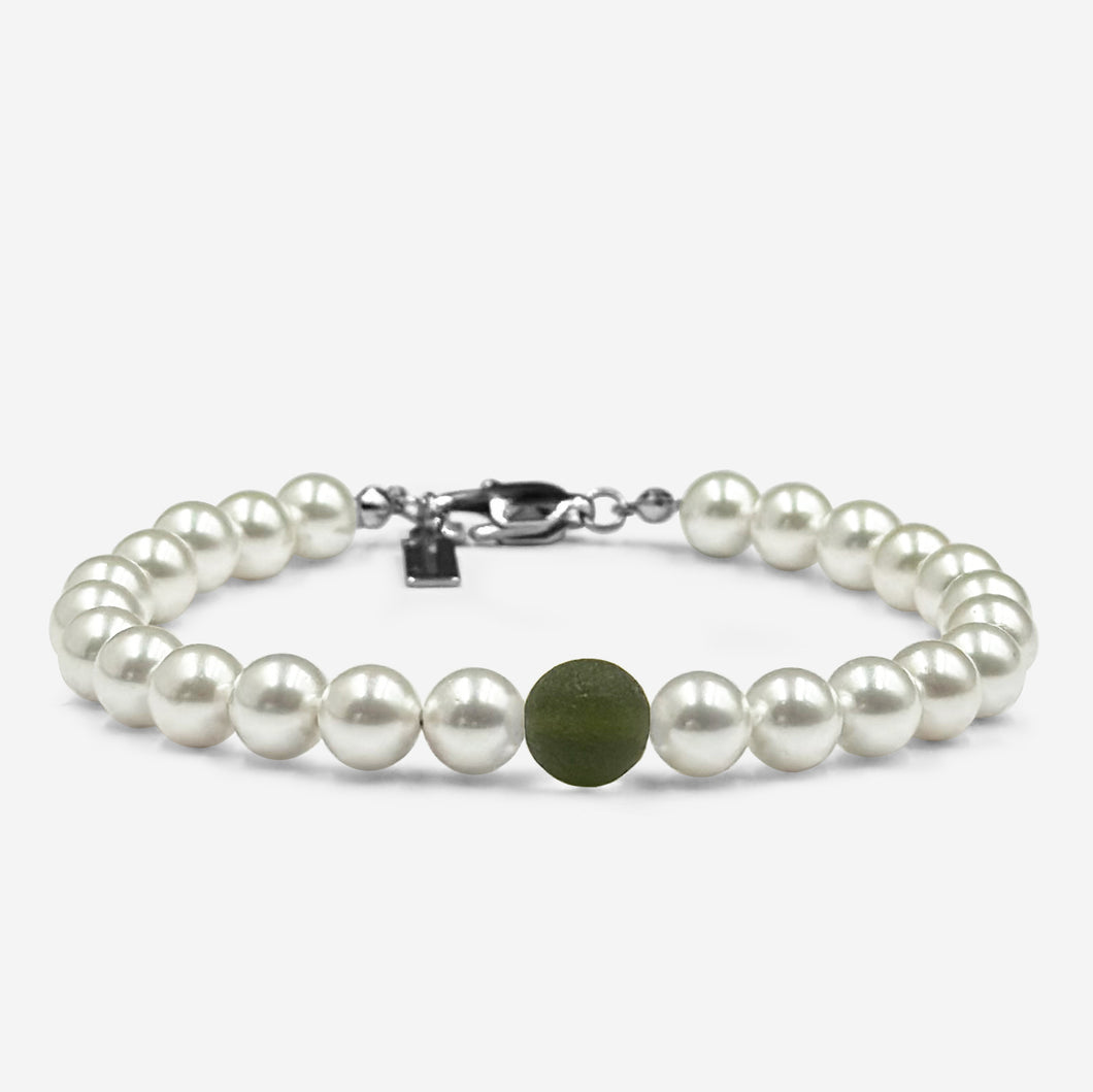 Genuine Moldavite & Scottish Fresh Water Pearl