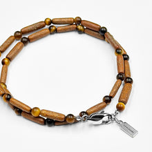 Load image into Gallery viewer, Tiger&#39;s Eye Wooden Choker
