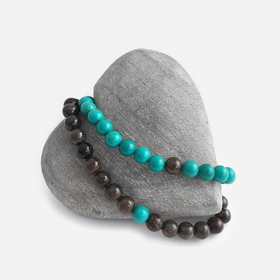 Bronzite & Turquoise Couple Bracelet